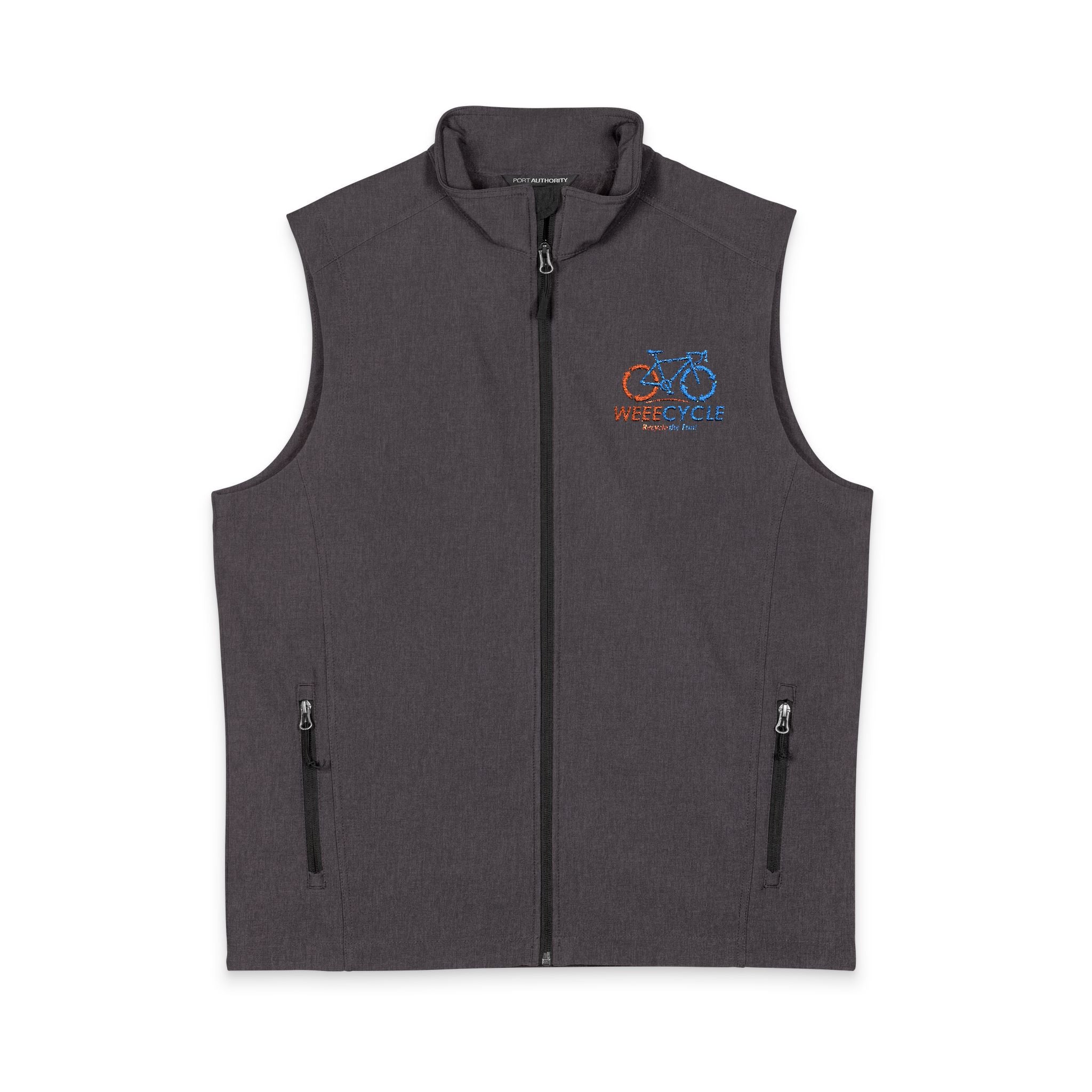 Men's Soft Shell Vest — Logo Embroidered Crew Chest