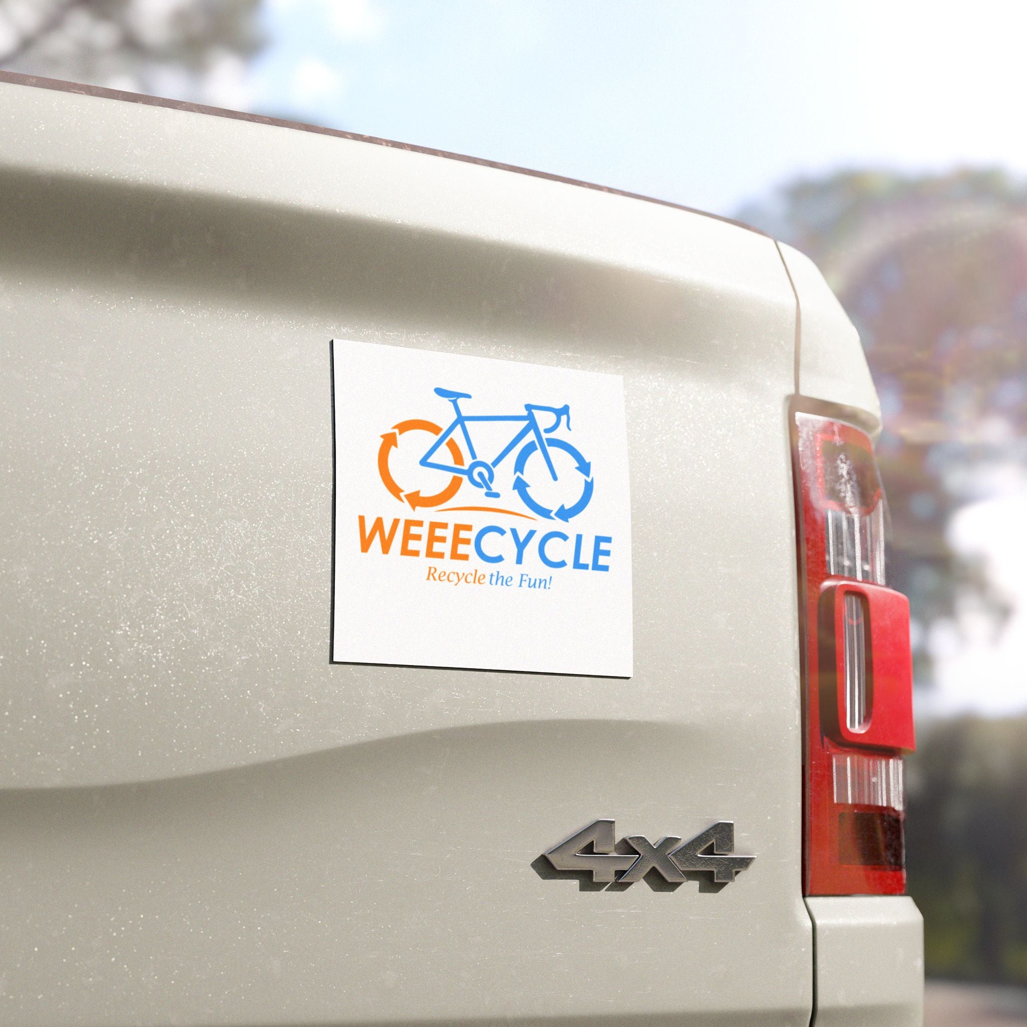 Weeecycle Car Magnet — 'Recycle the Fun' Eco Bike Logo