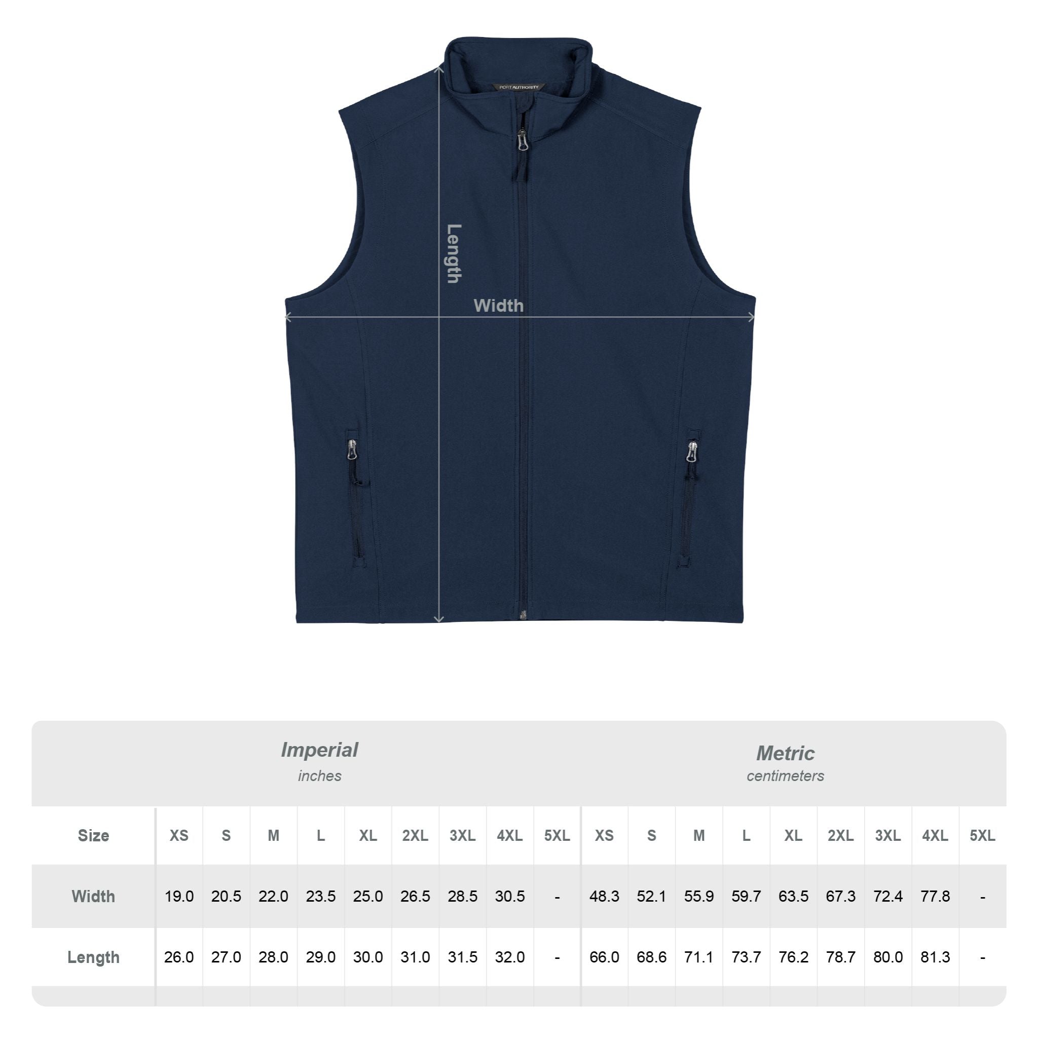 Men's Soft Shell Vest — Logo Embroidered Crew Chest