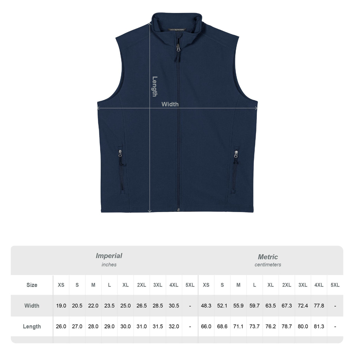 Men's Soft Shell Vest — Logo Embroidered Crew Chest