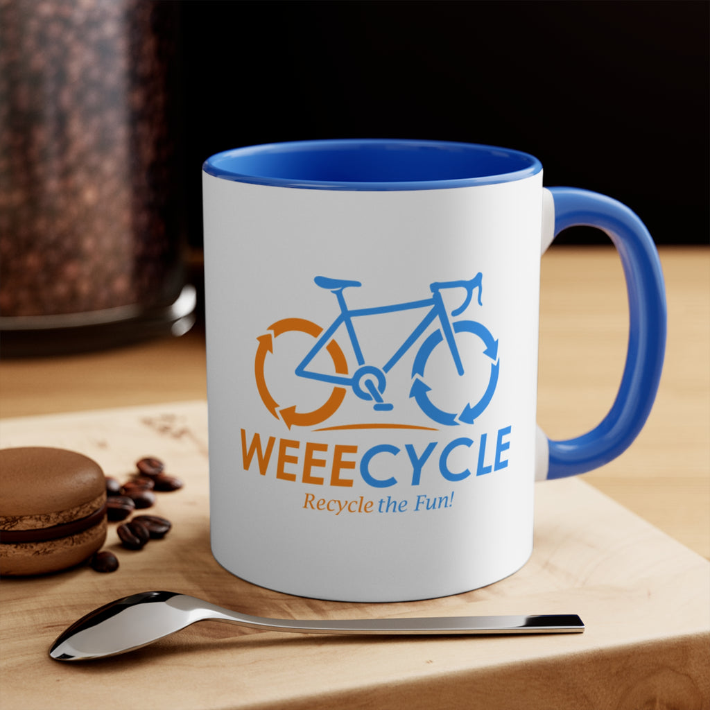 Accent Mug — Weeecycle "Recycle the Fun" Bicycle Logo Coffee Cup