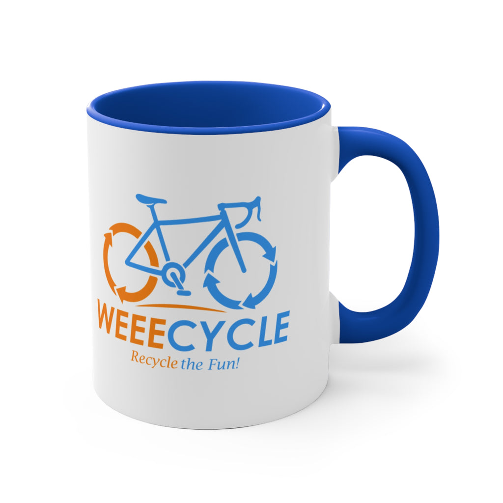 Accent Mug — Weeecycle "Recycle the Fun" Bicycle Logo Coffee Cup